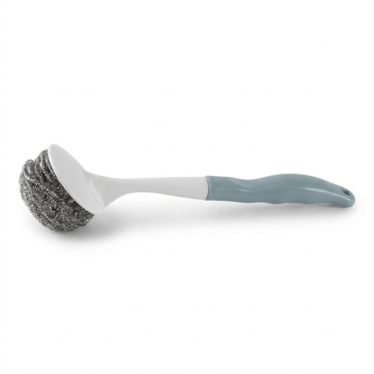 Long-Handle Stainless Steel Wire Ball Brush