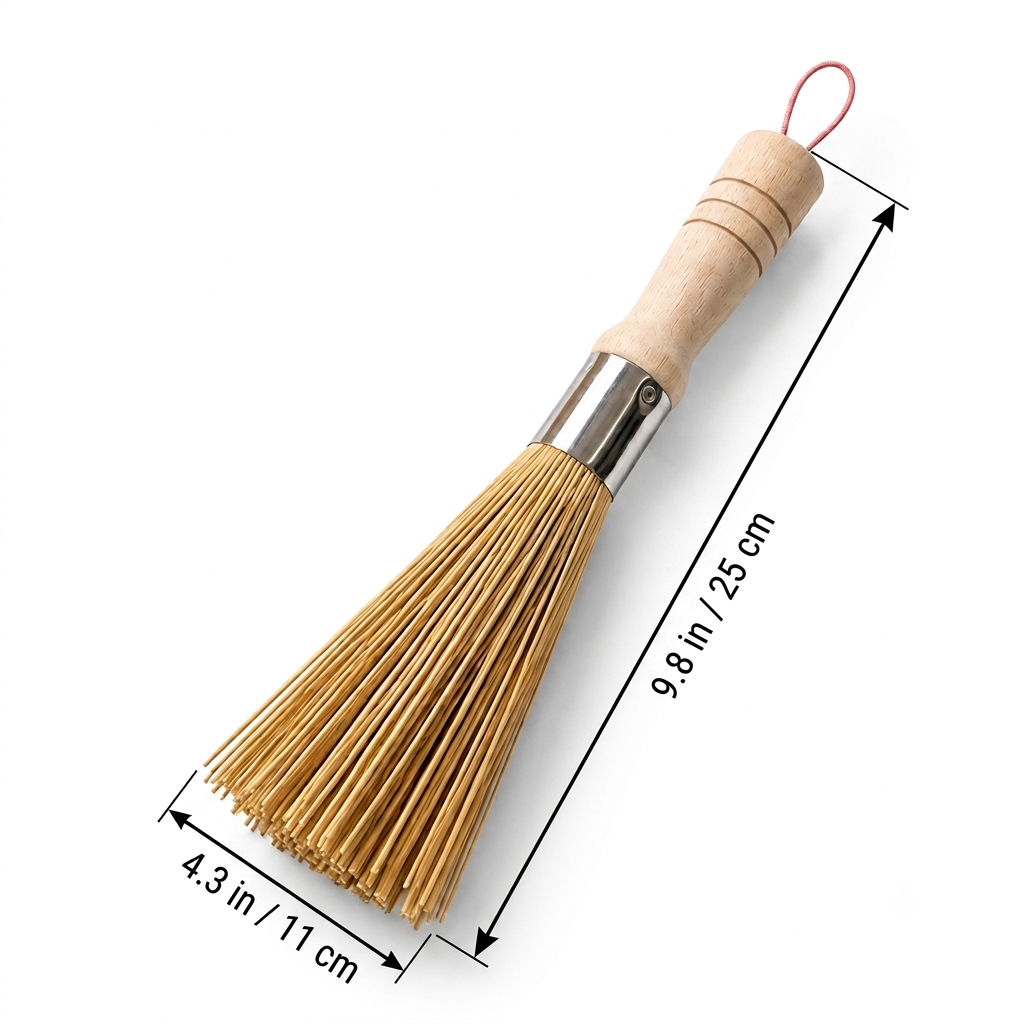 Bamboo Angled Pot Brush